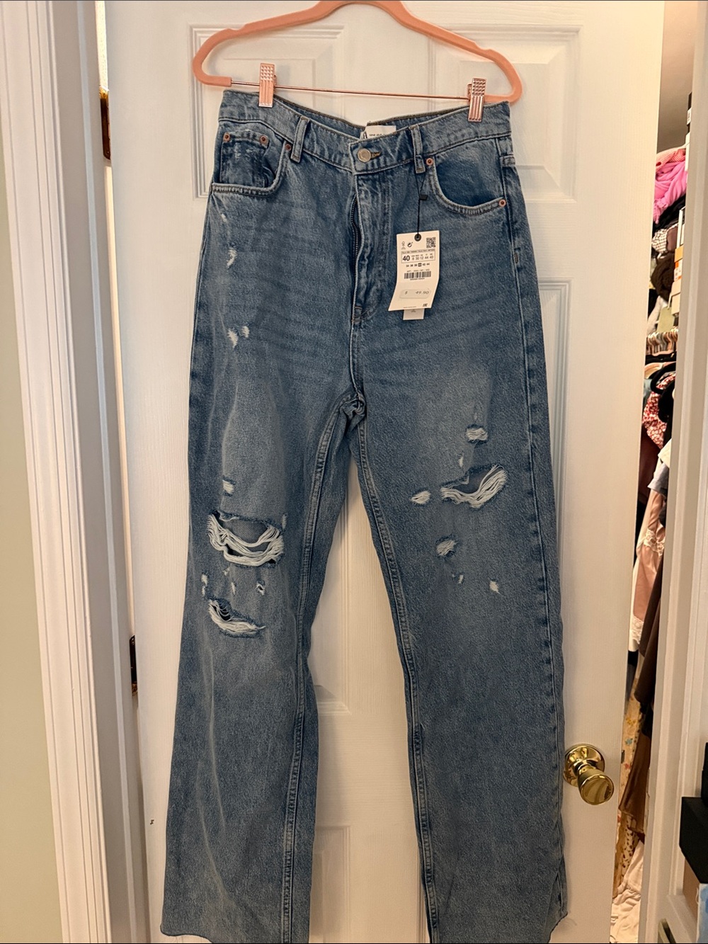 Zara Blue Distressed women’s Jeans - Classic loose Fit